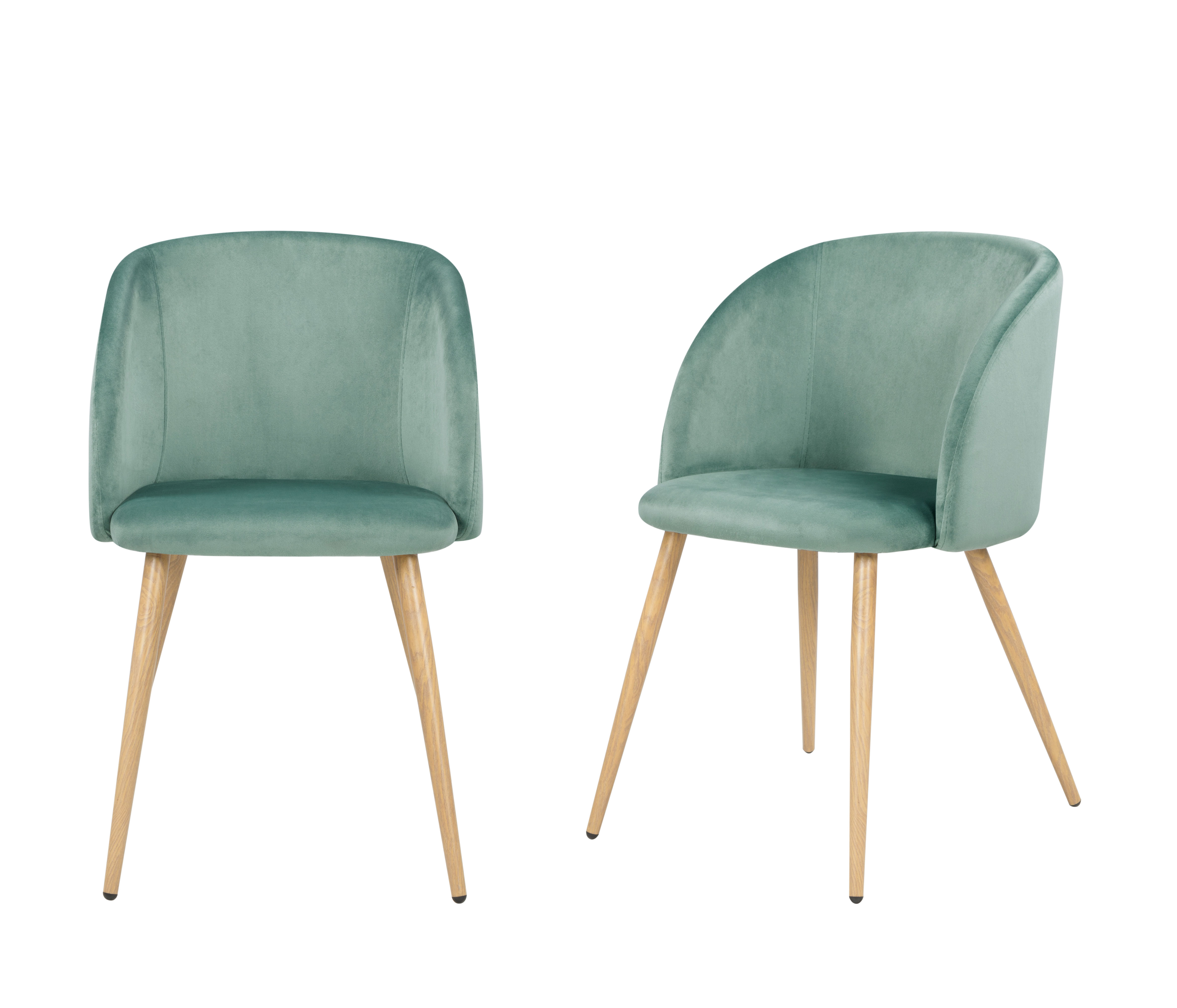 Set de 2 sillas Rolet encino - Turquesa