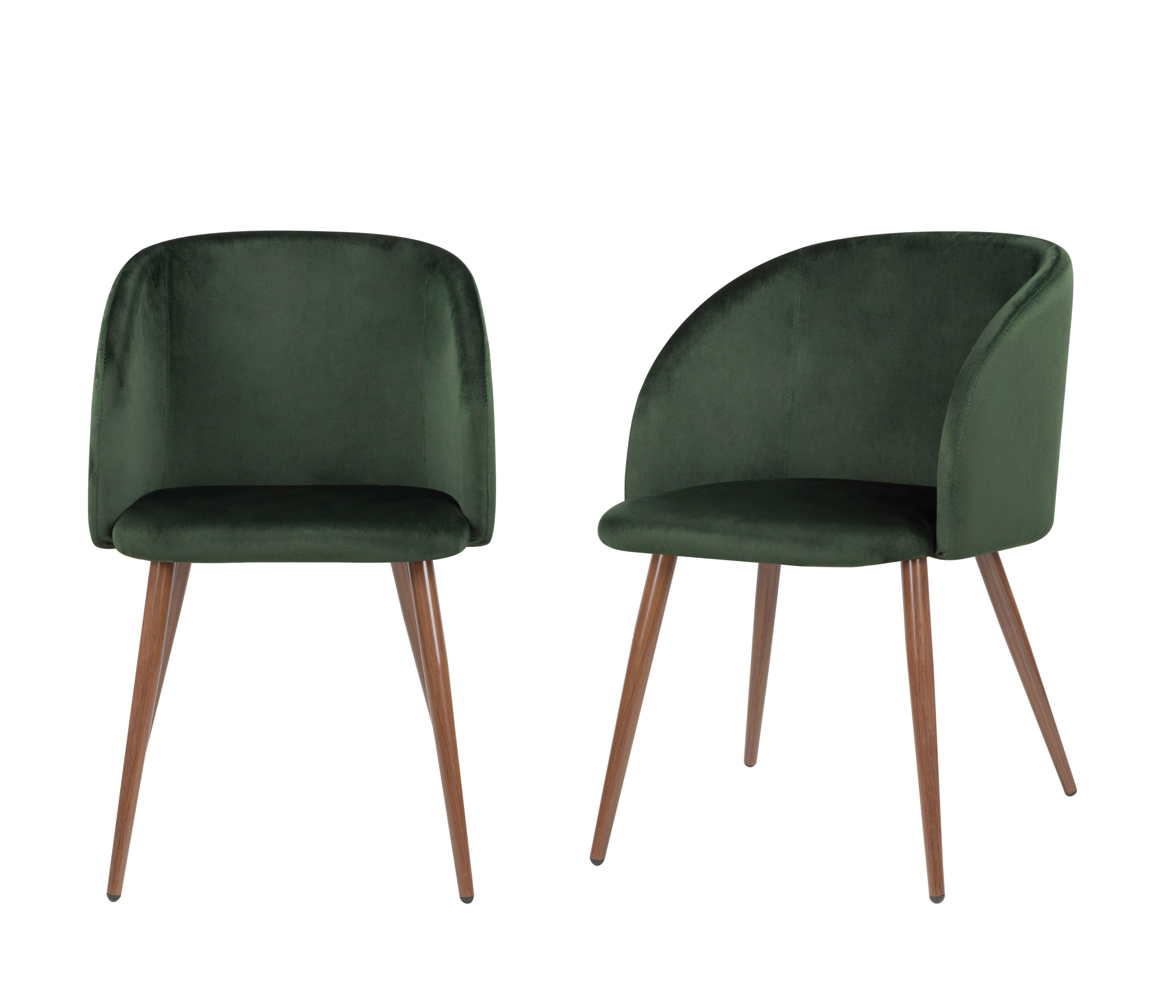 Set de 2 sillas Rolet nogal - Verde