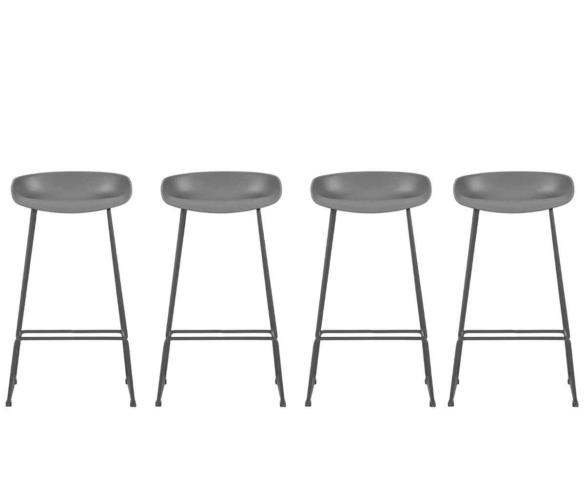Set de 4 bancos altos Morel - Gris oscuro