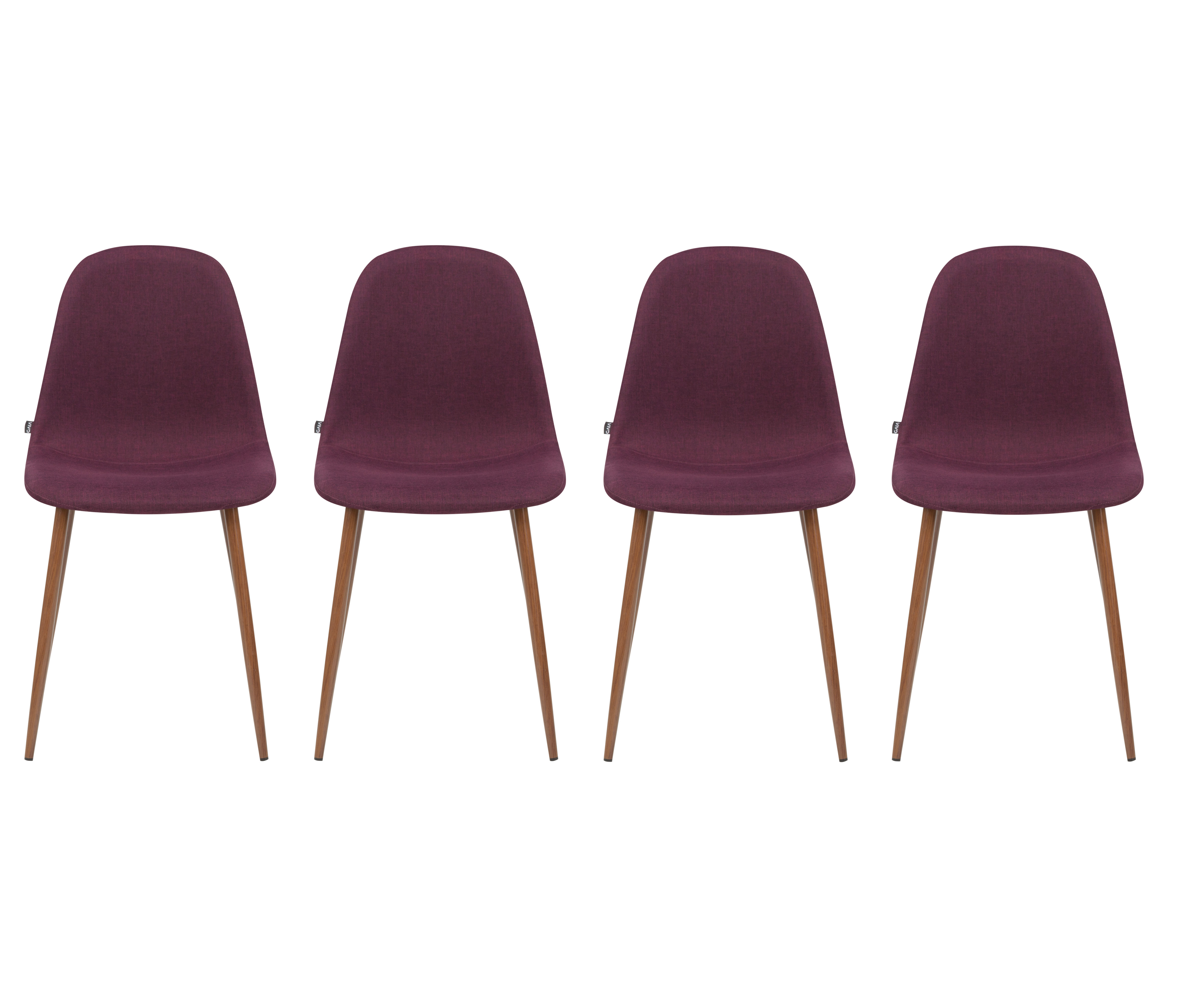 Set de 4 sillas Coelle nogal - Morado