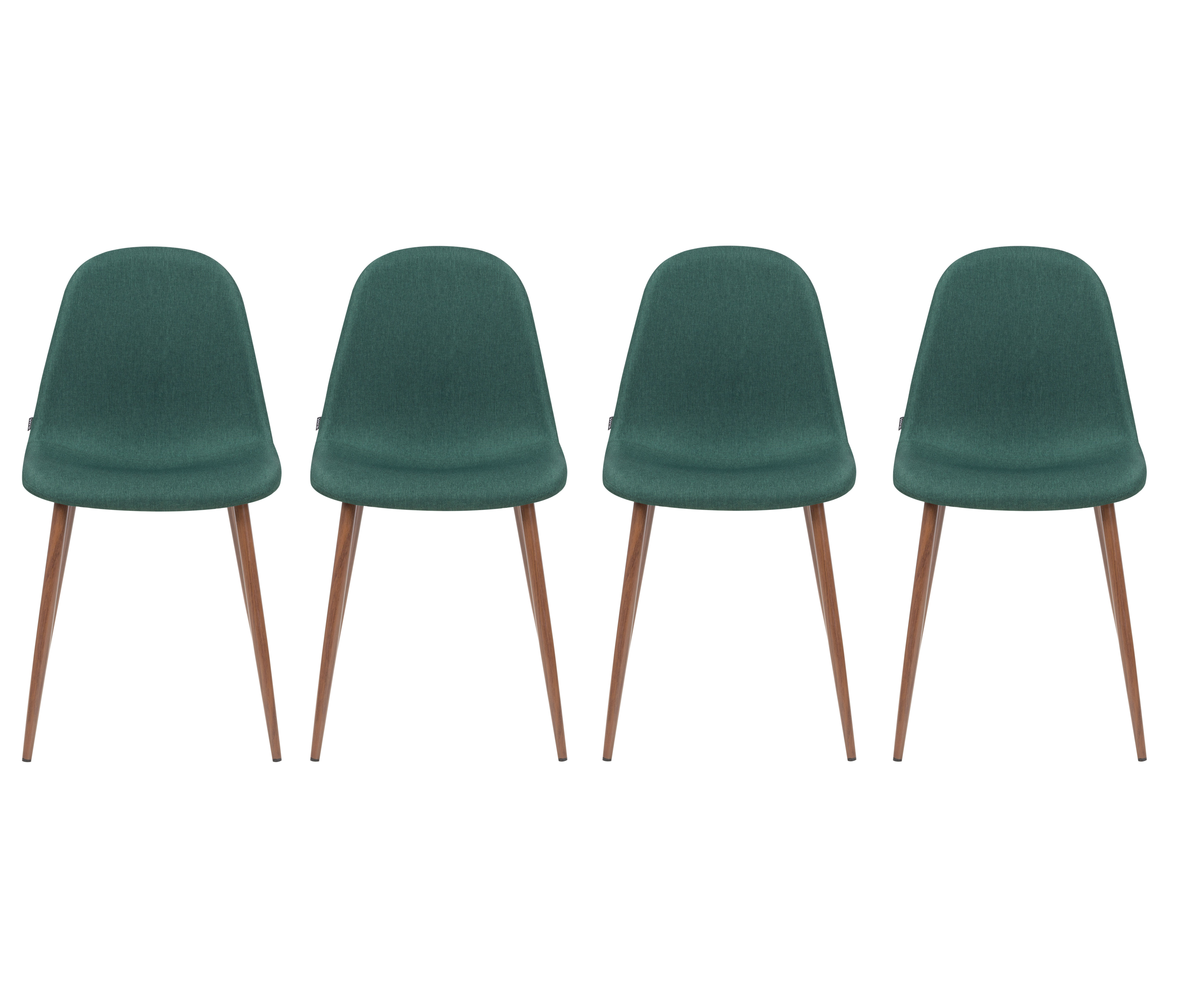 Set de 4 sillas Coelle nogal - Verde