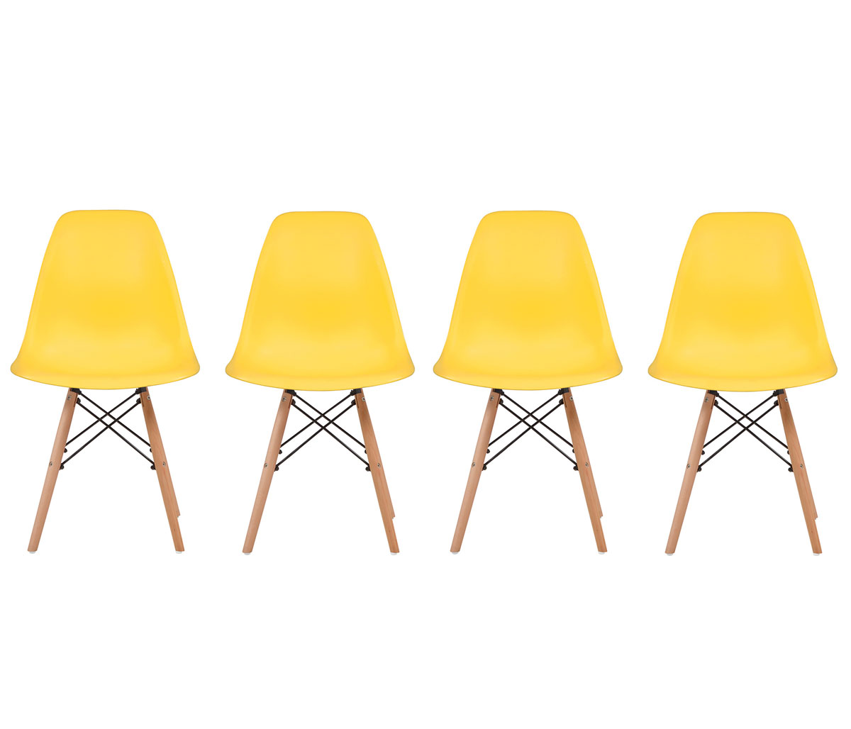 Set de 4 sillas réplica Eames - Amarillo