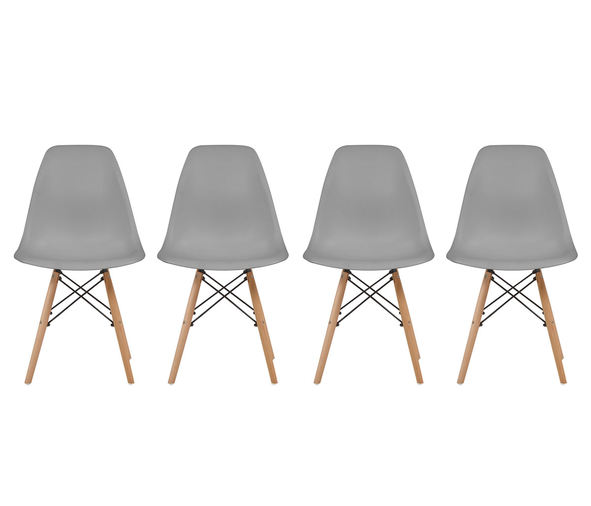 Set de 4 sillas réplica Eames - Gris