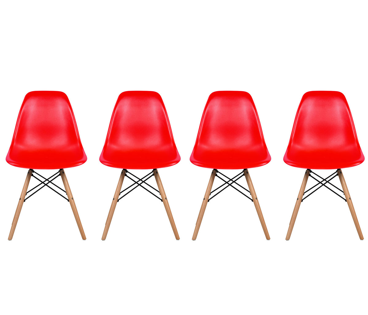 Set de 4 sillas réplica Eames - Rojo