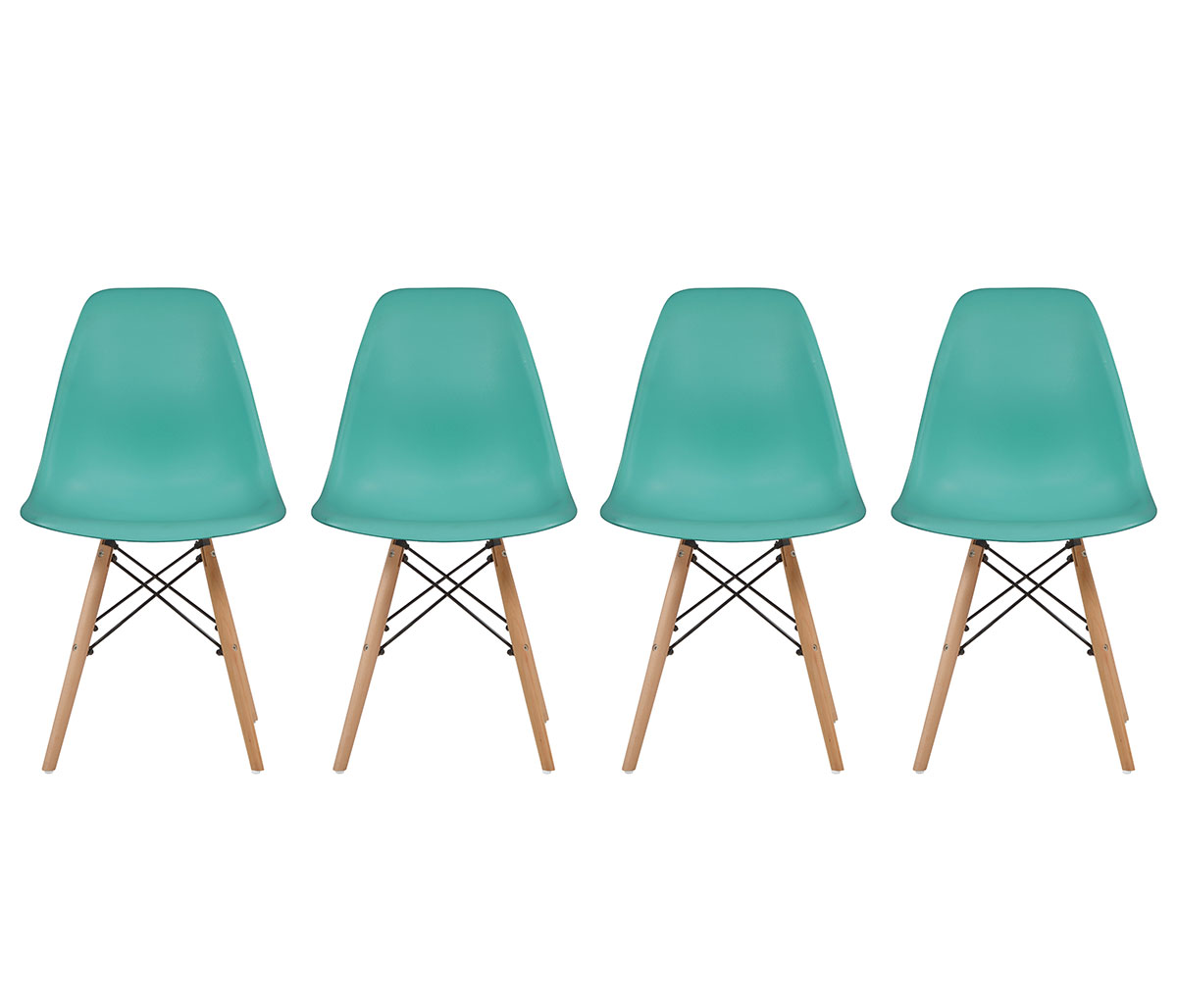 Set de 4 sillas réplica Eames - Turquesa