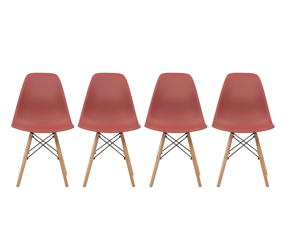 Set de 4 sillas réplica Eames - Vino
