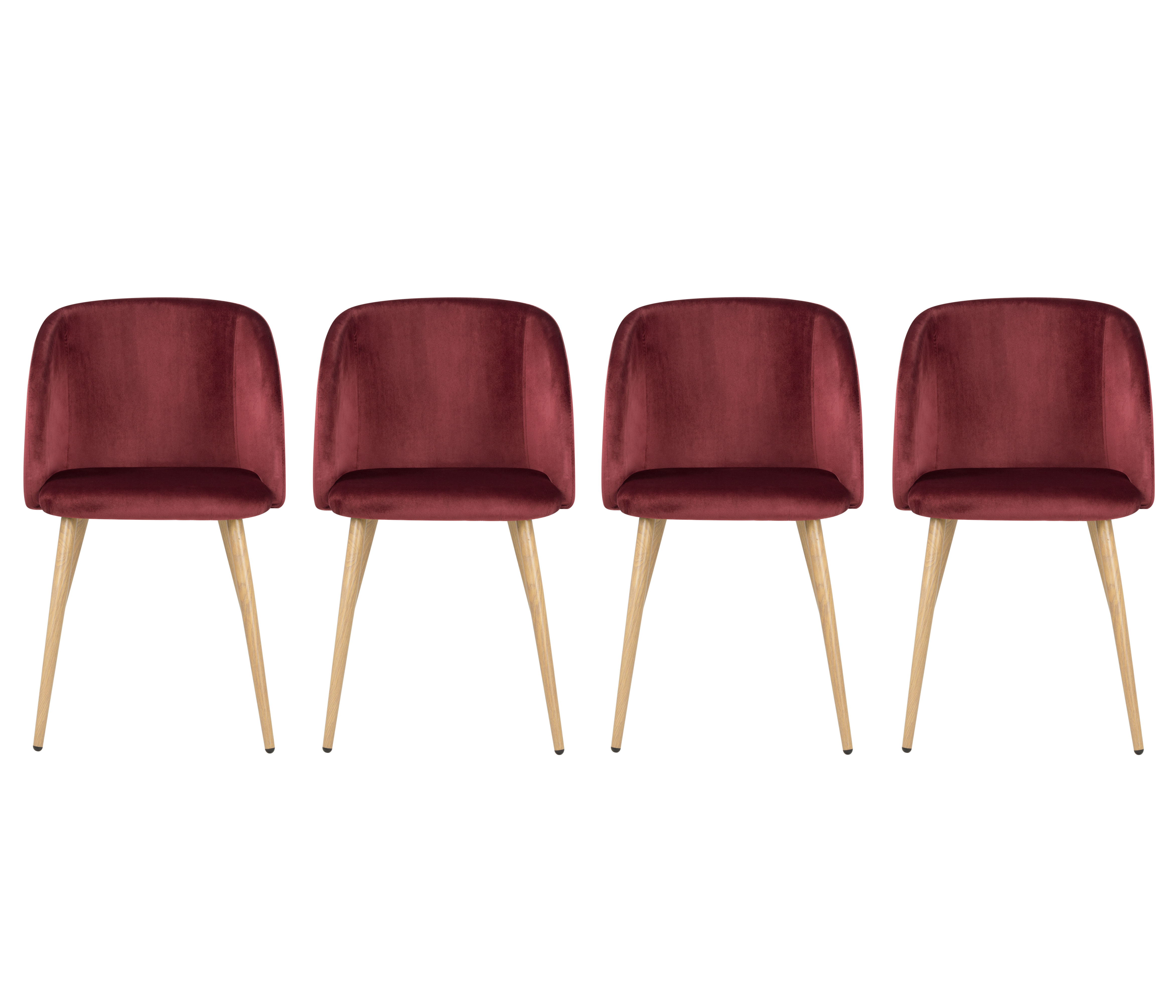 Set de 4 sillas Rolet encino - Vino