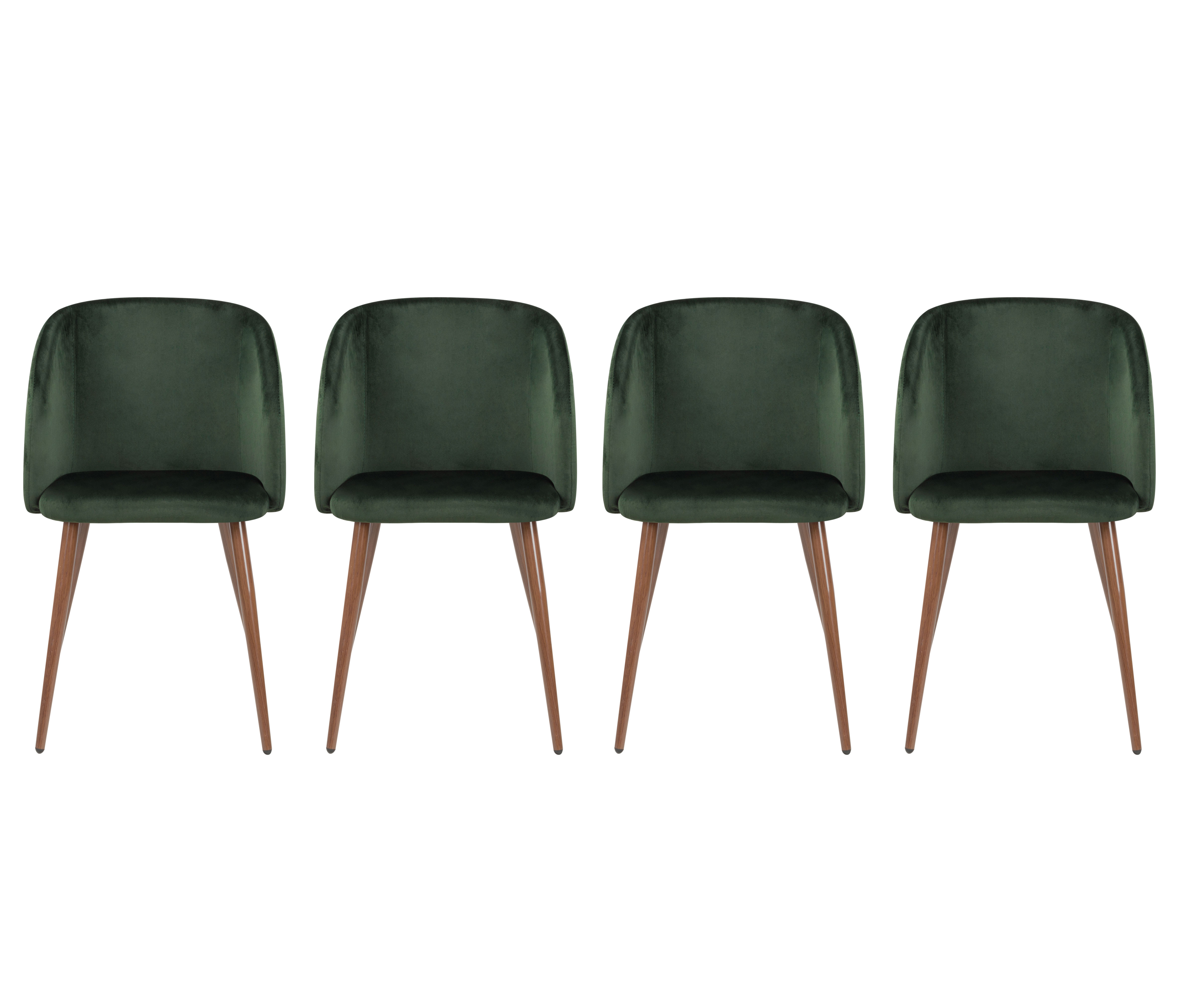 Set de 4 sillas Rolet nogal - Verde