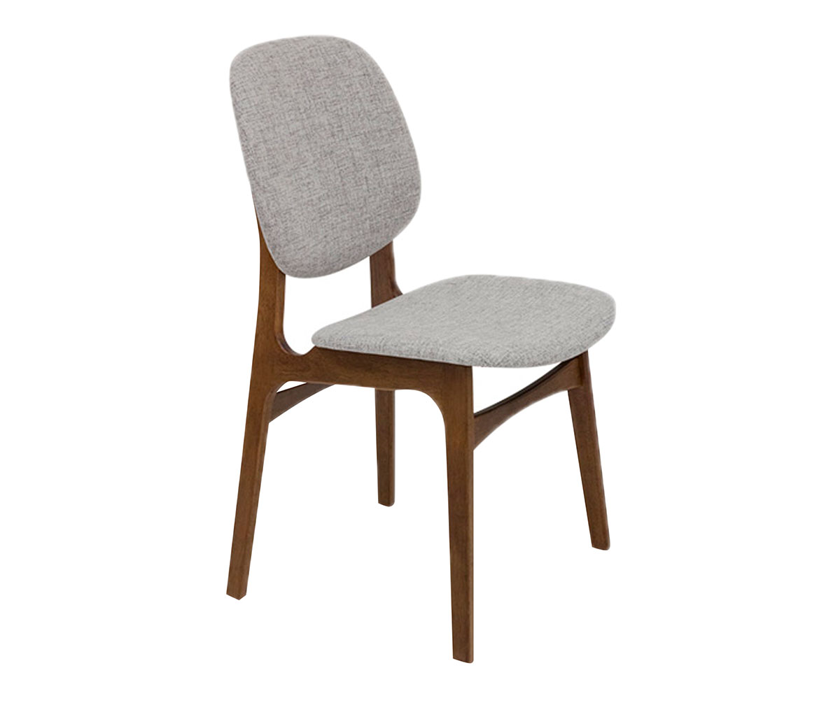 Silla de comedor Palmira pata nogal - Gris claro