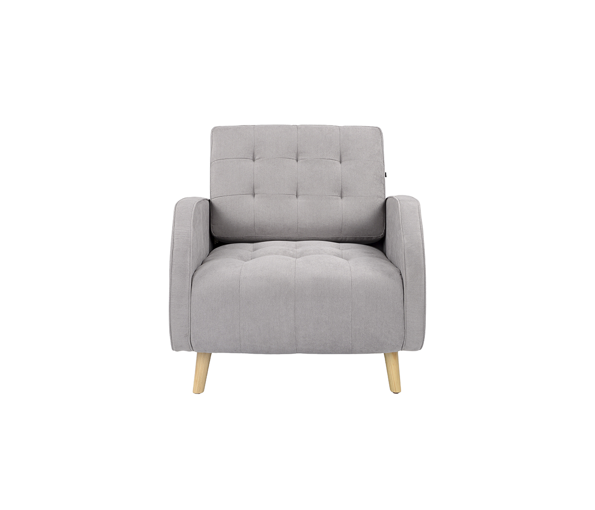 Sillón Dominó pata encino - Gris claro