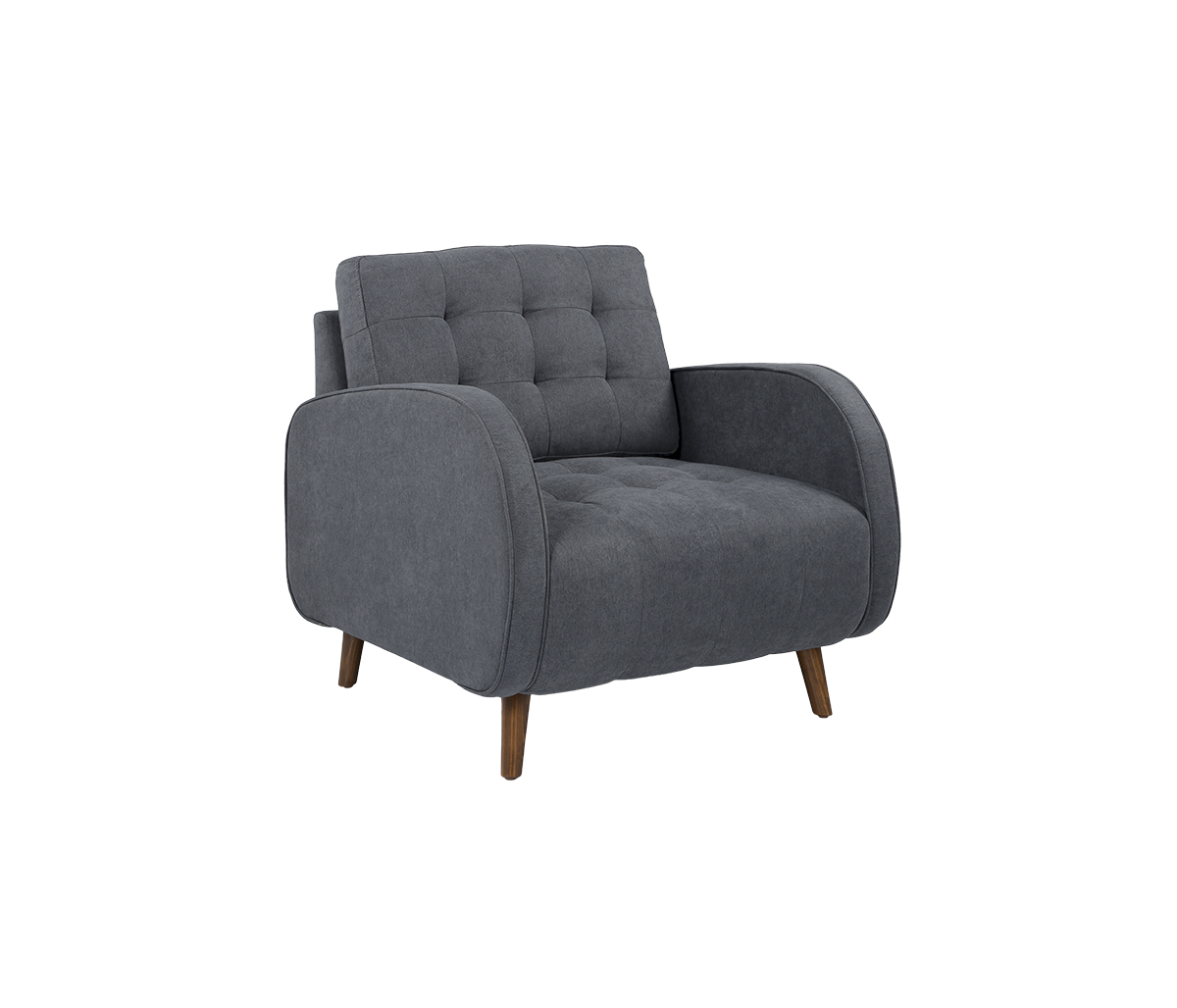 Sillón Dominó pata nogal - Gris oscuro