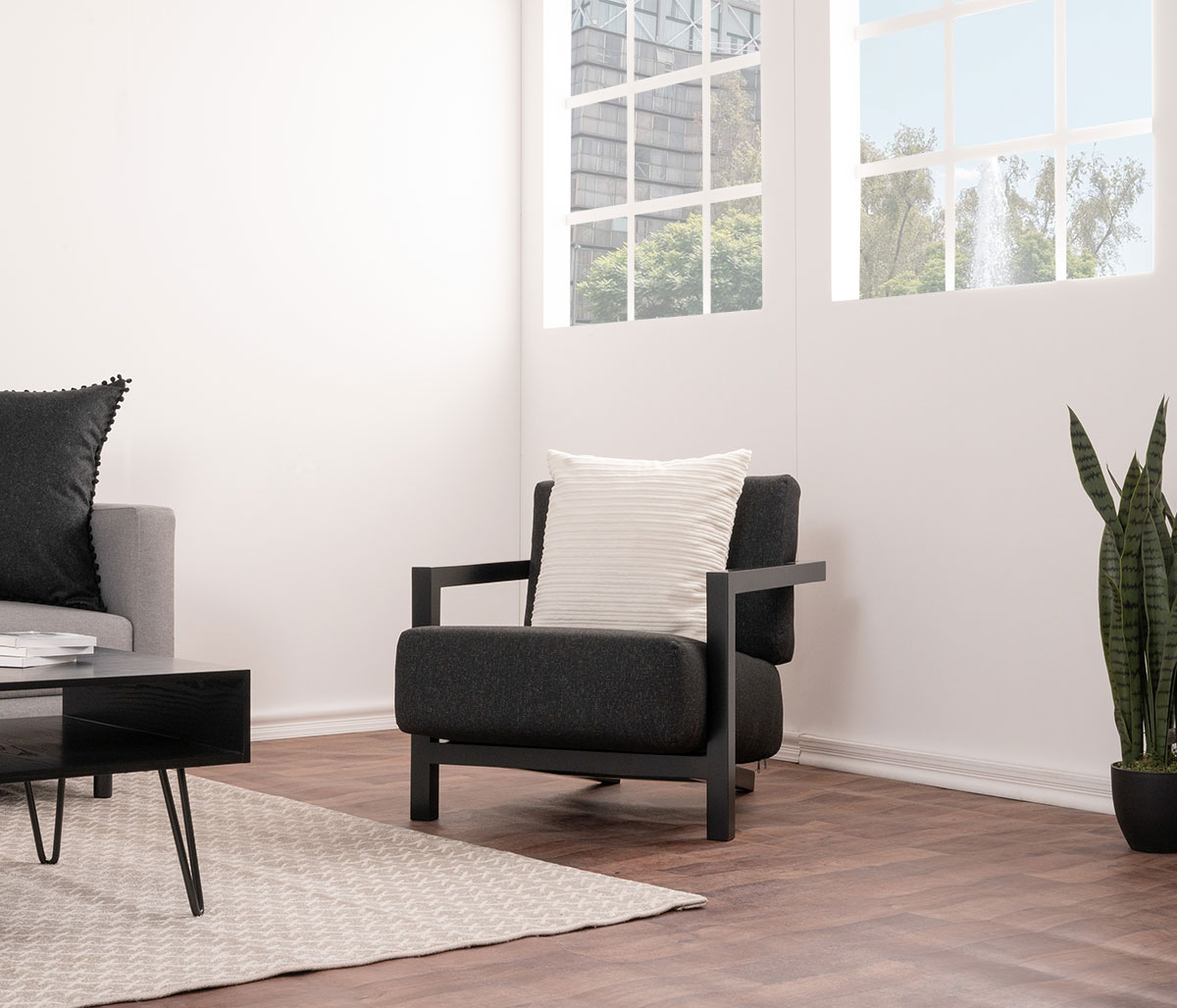 Sillón Duo pata negra - Negro