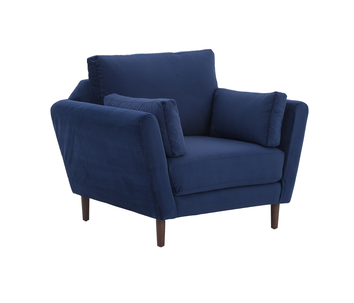 Sillón Levanto pata nogal - Azul oscuro