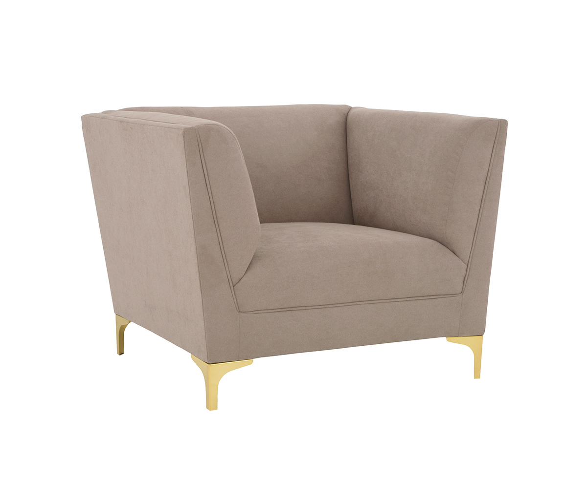 Sillón Navarra pata dorada - Taupe