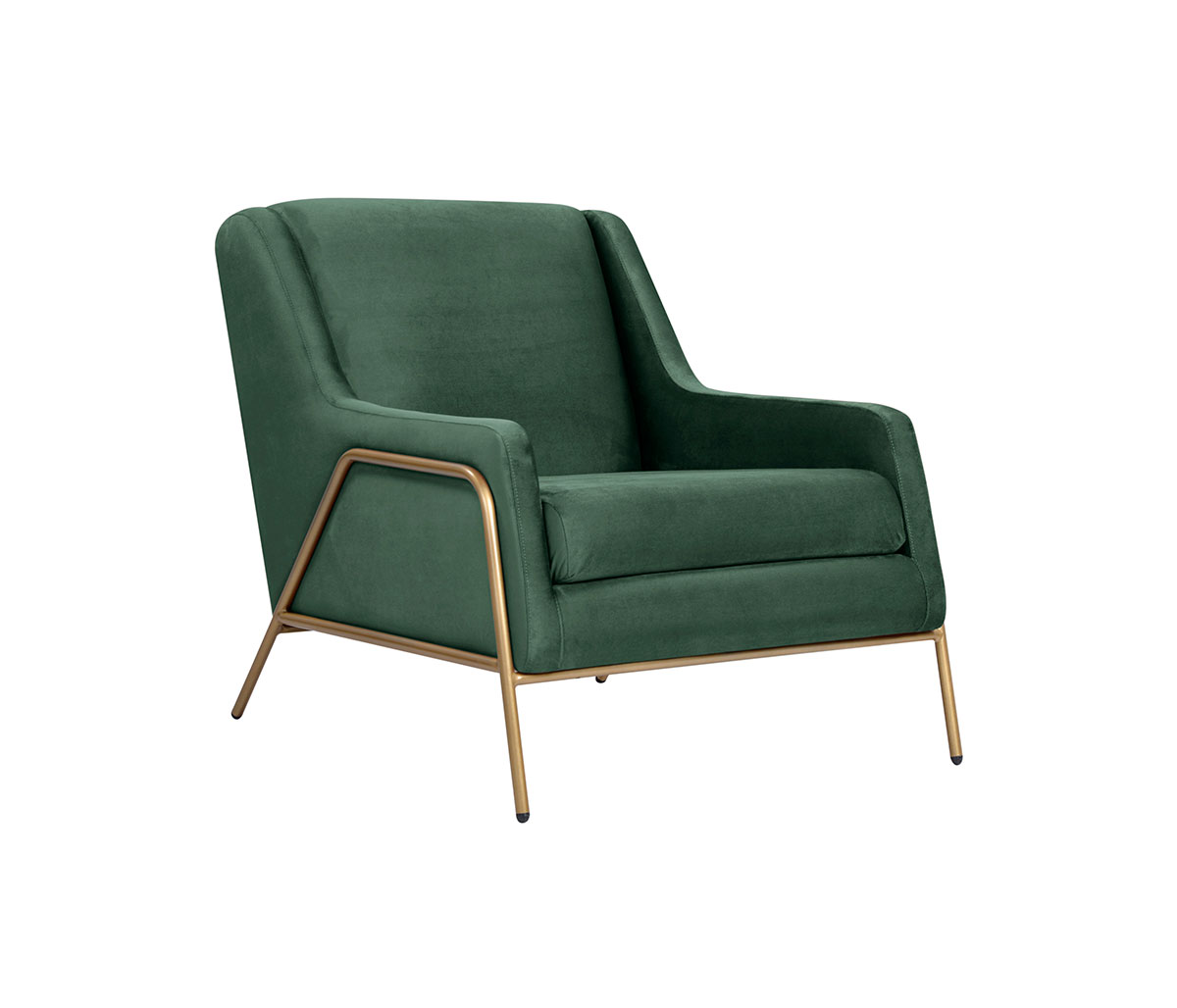 Sillón Tuxama pata dorada - Verde