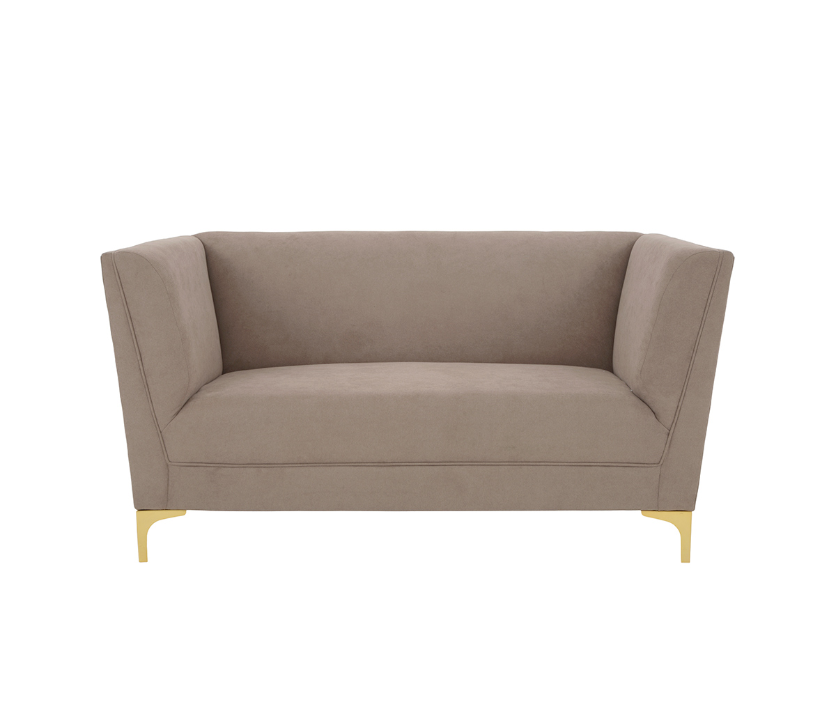 Sofá 2 cuerpos Navarra pata dorada - Taupe