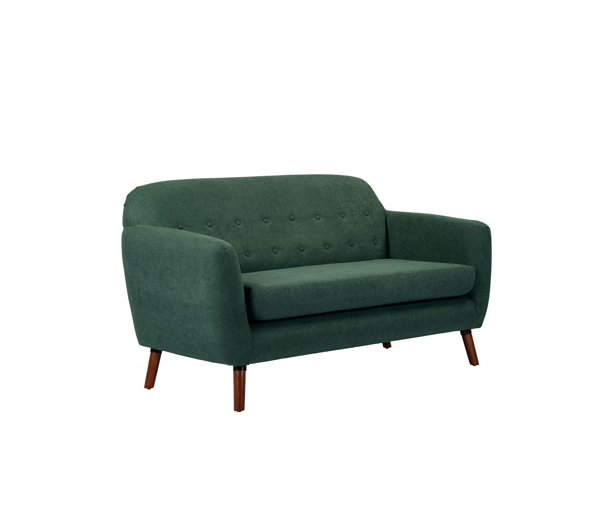 Sofá 2 cuerpos San Blas pata nogal - Verde