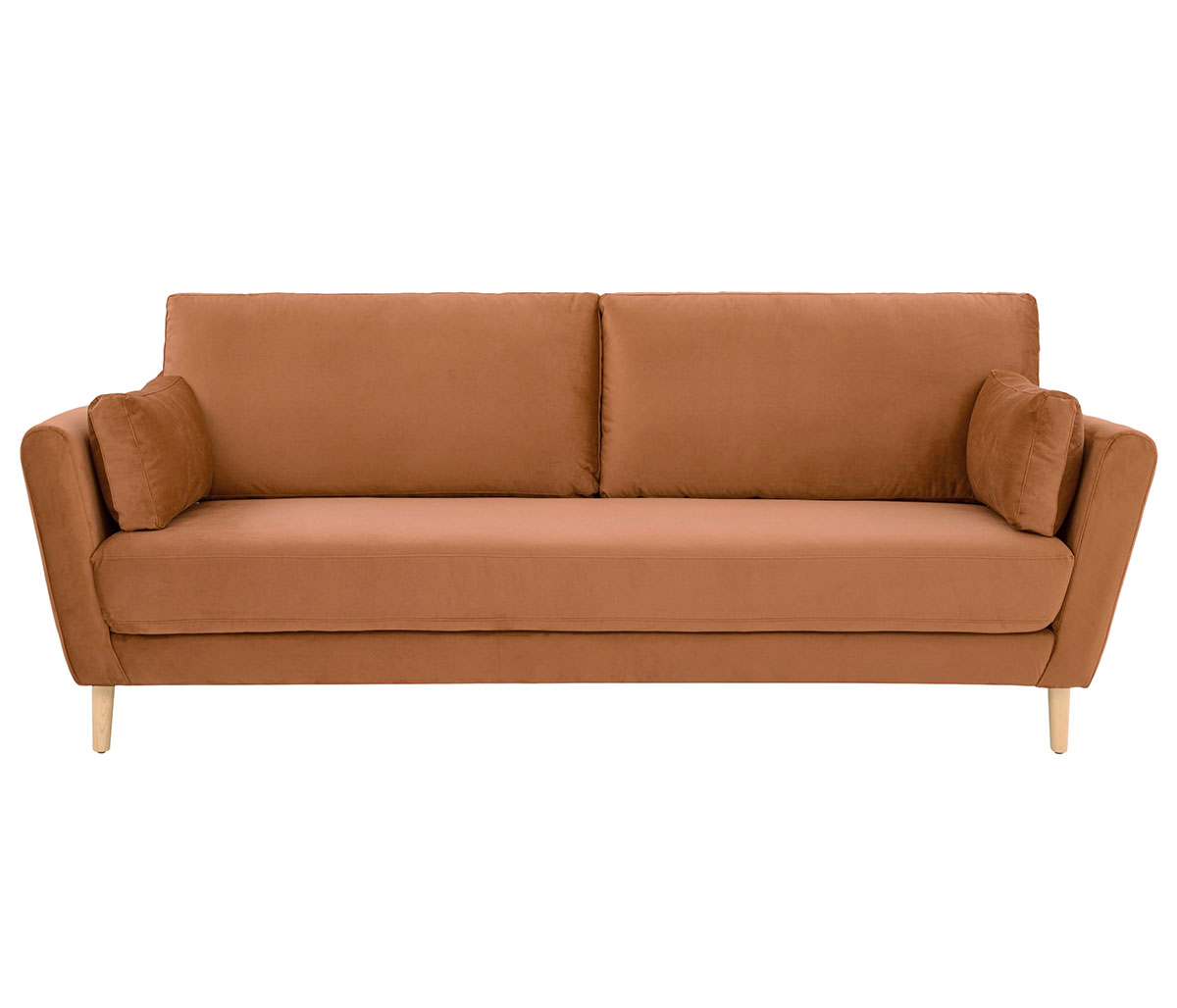 Sofá 3 cuerpos Levanto pata encino - Terracota