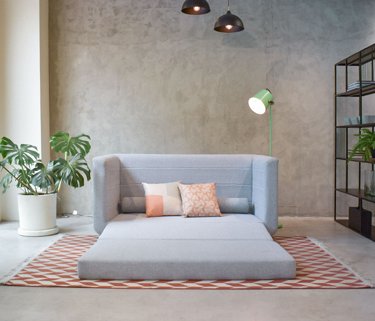 Sofá cama Basil - Azul claro