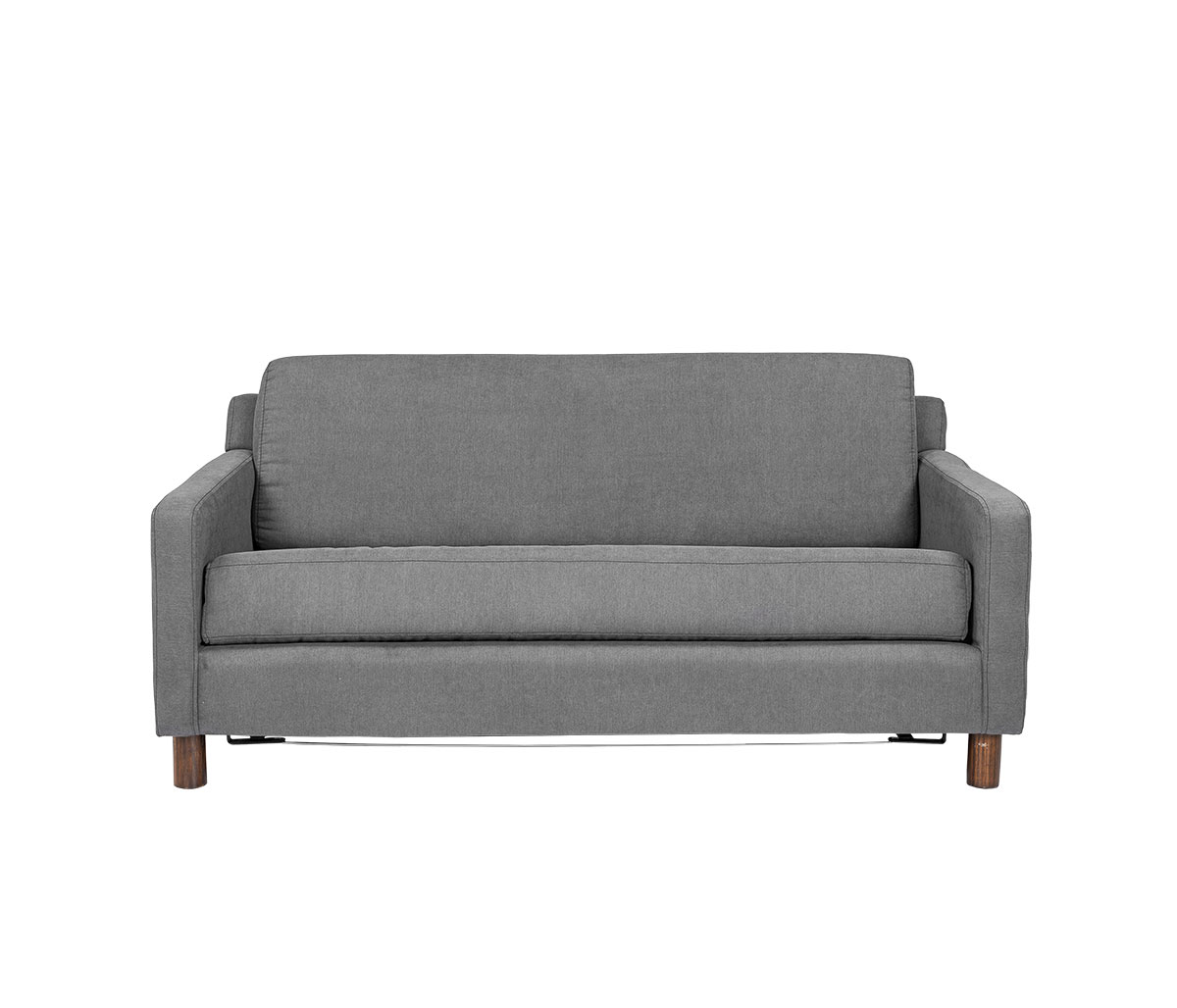 Sofá cama con colchón Nessa pata nogal - Gris oscuro