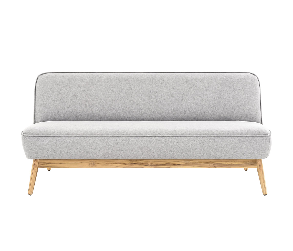 Sofá cama Polea base natural - Gris claro