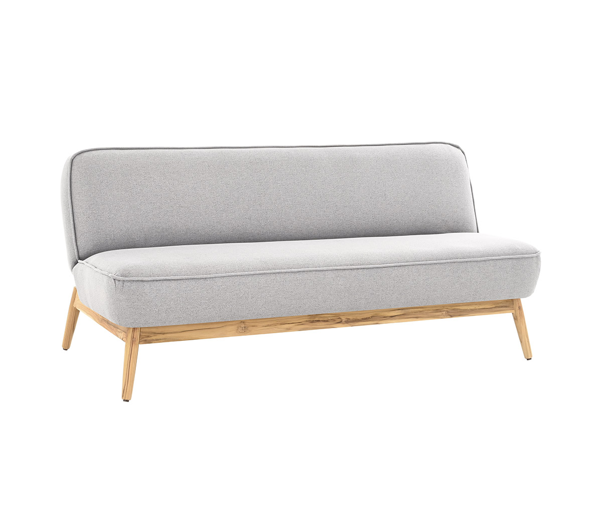 Sofá cama Polea base natural - Gris claro