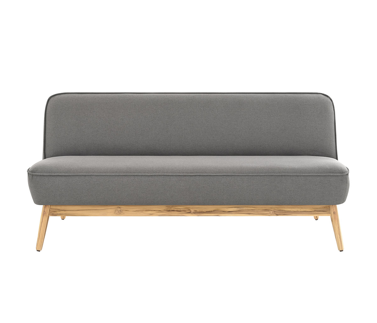 Sofá cama Polea base natural - Gris oxford