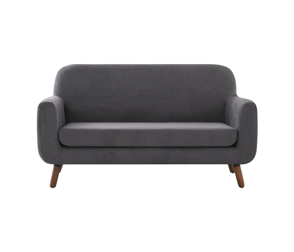 Sofá Jitotol 2 cuerpos pata nogal - Gris oscuro