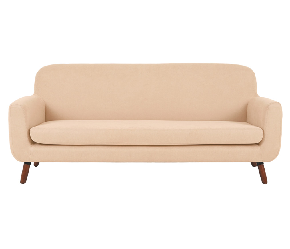 Sofá Jitotol 3 cuerpos pata nogal - Beige