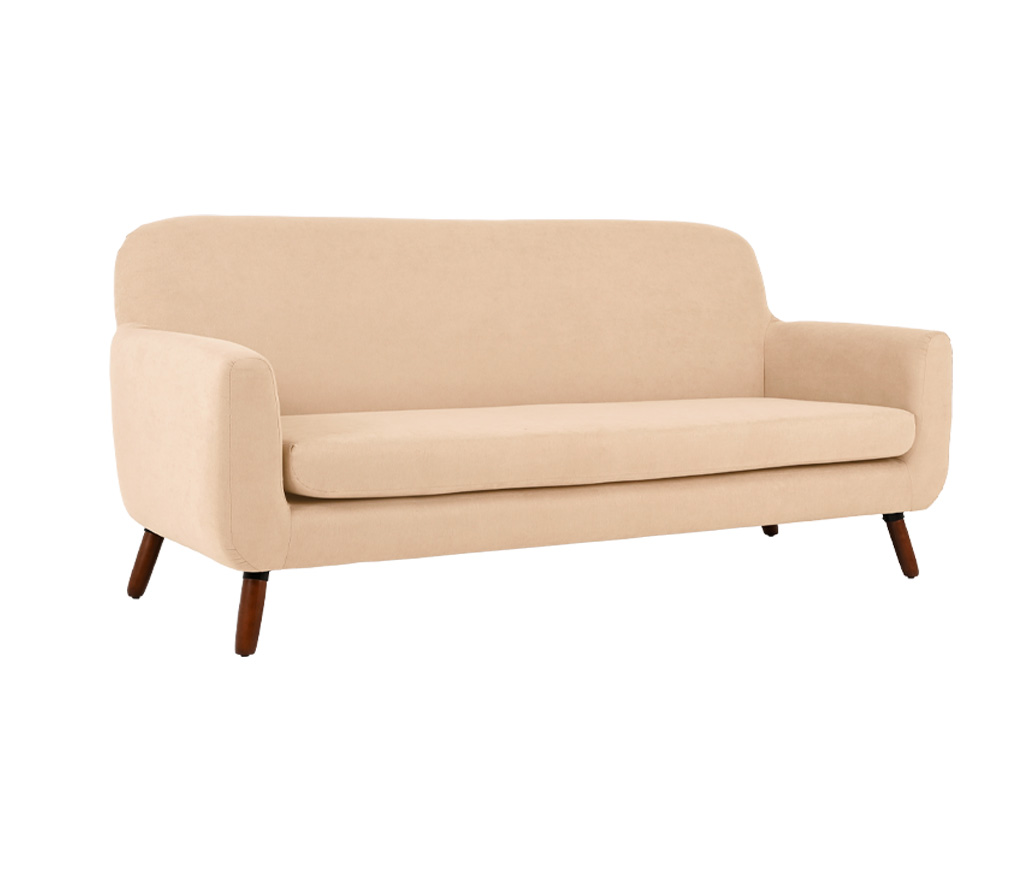 Sofá Jitotol 3 cuerpos pata nogal - Beige